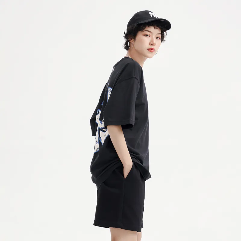 MLB New York Yankees Drop Shoulder Sleeve T Shirt Unisex Black-5