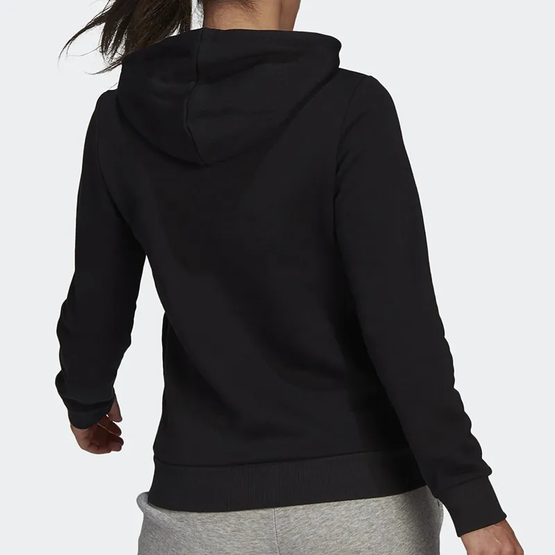 Adidas Essentials Logo Fleece Hoodie Black/White-2