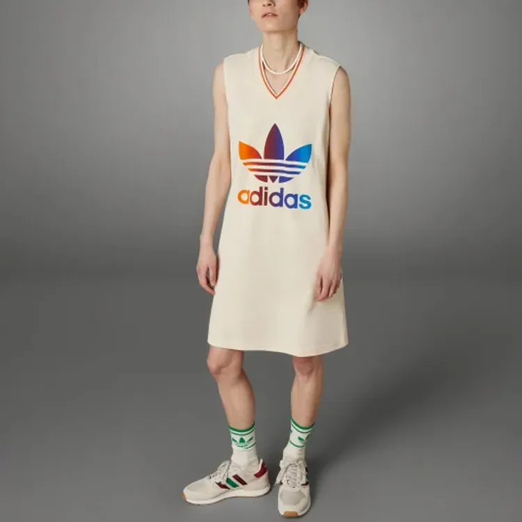 Adidas Originals 70s Sleeveless Dress Women's Beige-1