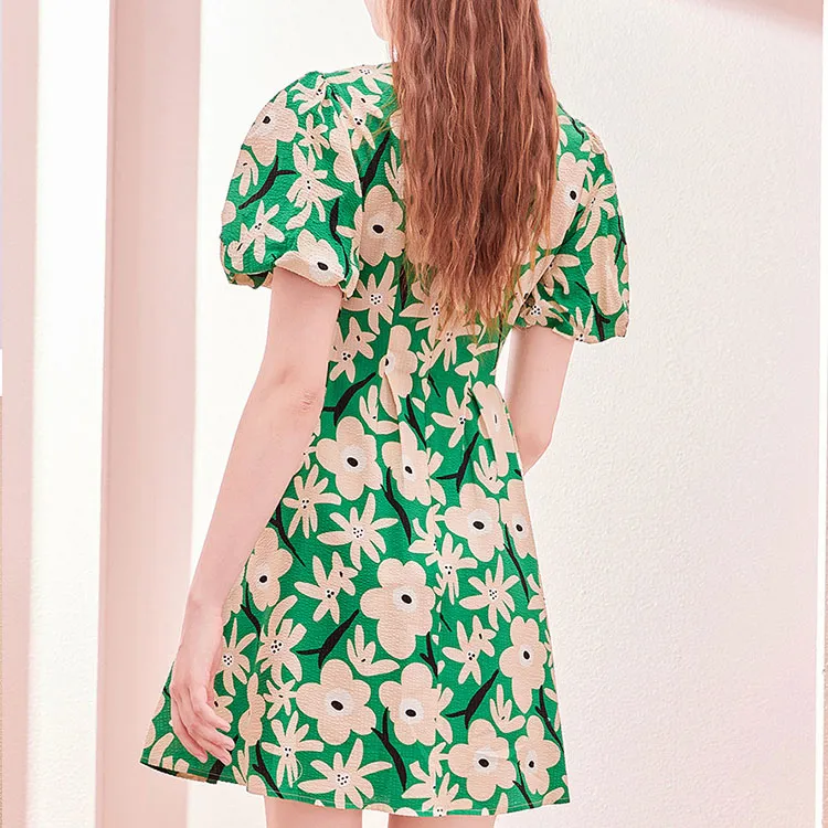 Tulip Taste Short-Sleeved Dresses Women's Forest Green-2