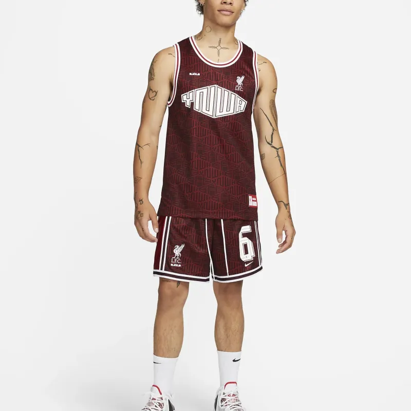 Lebron X Nike Casual Shorts Men Burgundy Dark Red-3