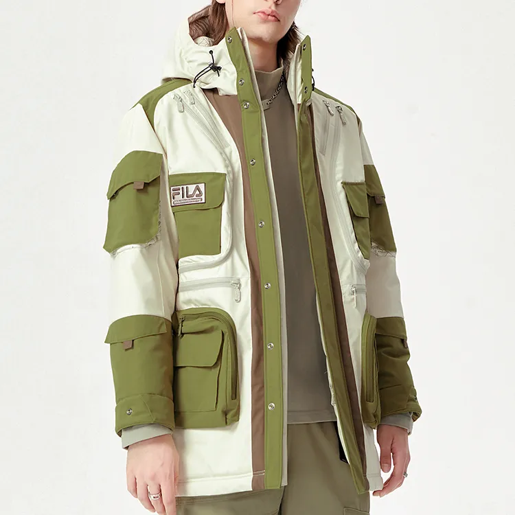 FILA FUSION x White Mountaineering Down Jacket Winter Men's Skin Gray-5