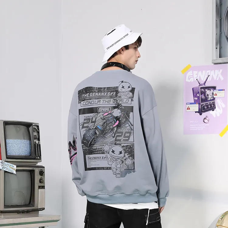 GENANX Crew Neck Loose Fit Sweatshirt Unisex-8