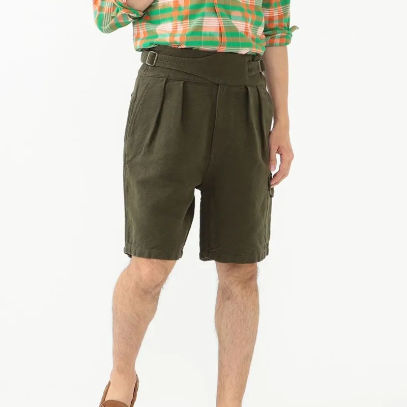 Beams Casual Shorts Men Olive Green-5