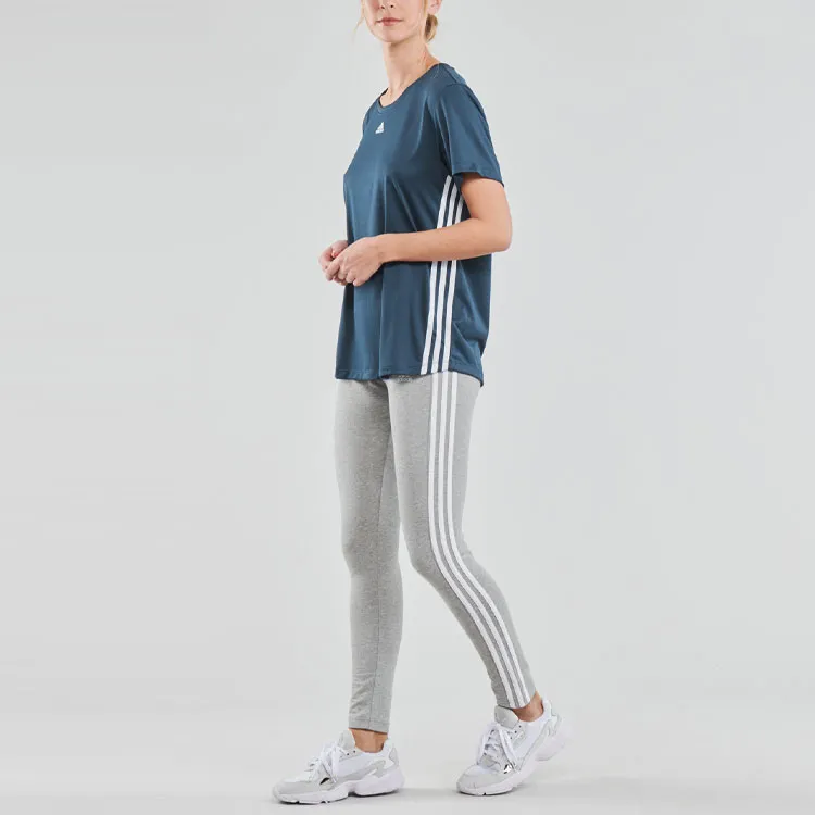 Adidas Women's Loungewear Essentials 3 Stripes Leggings Medium Grey Heather/White-2