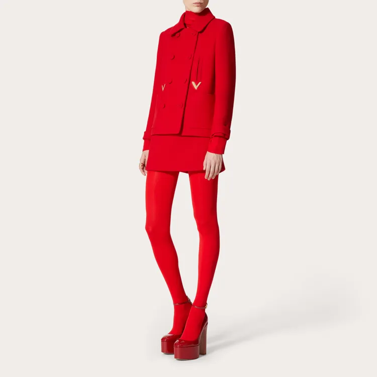 Valentino Coats Women's Red-2