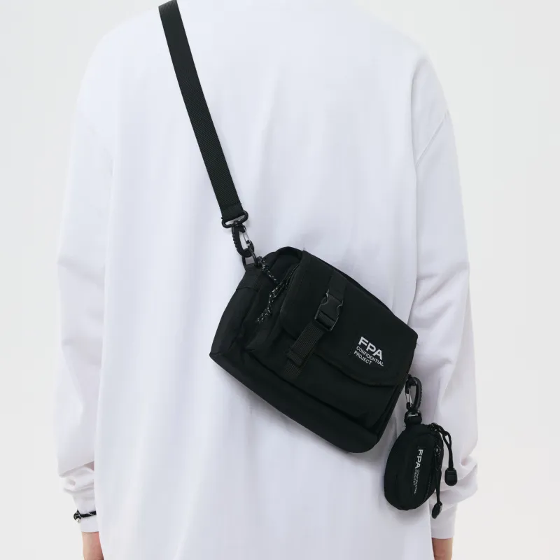 FPA Polyester Crossbody Bag Regular Unisex Black/Gray/Mint Green-3