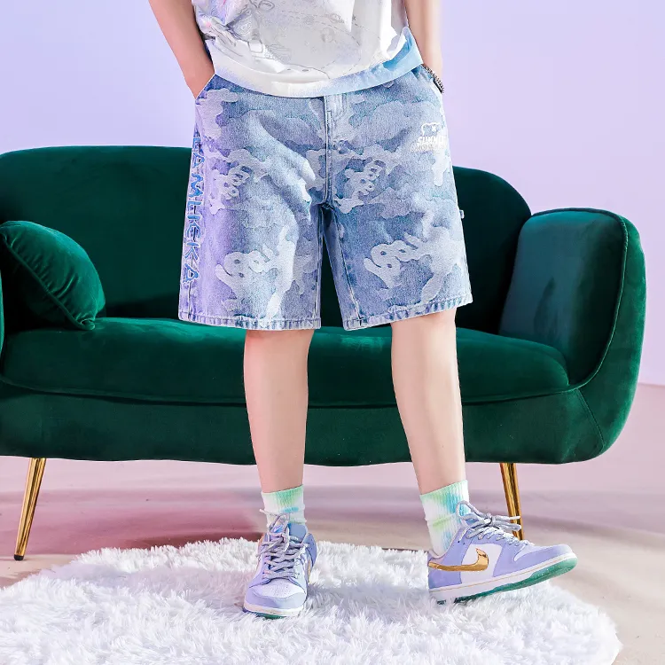 LAMLICKA Loose Fit Shorts Unisex Blue-3