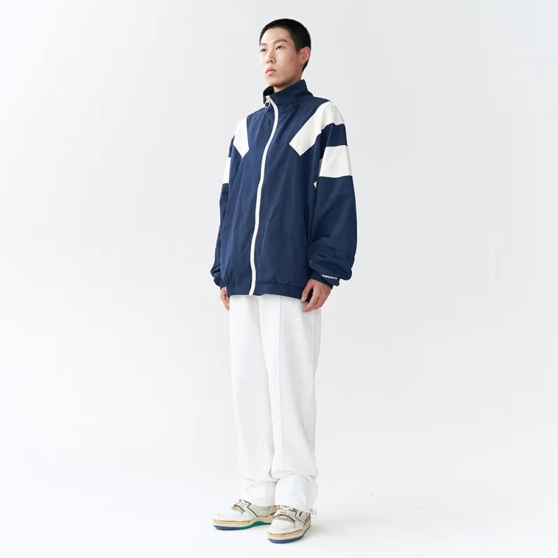 Nengmao Store Loose Fit Jacket Unisex Navy Blue-3
