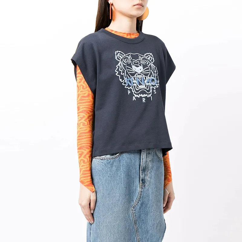 KENZO T-Shirts Women's Blue Black-2