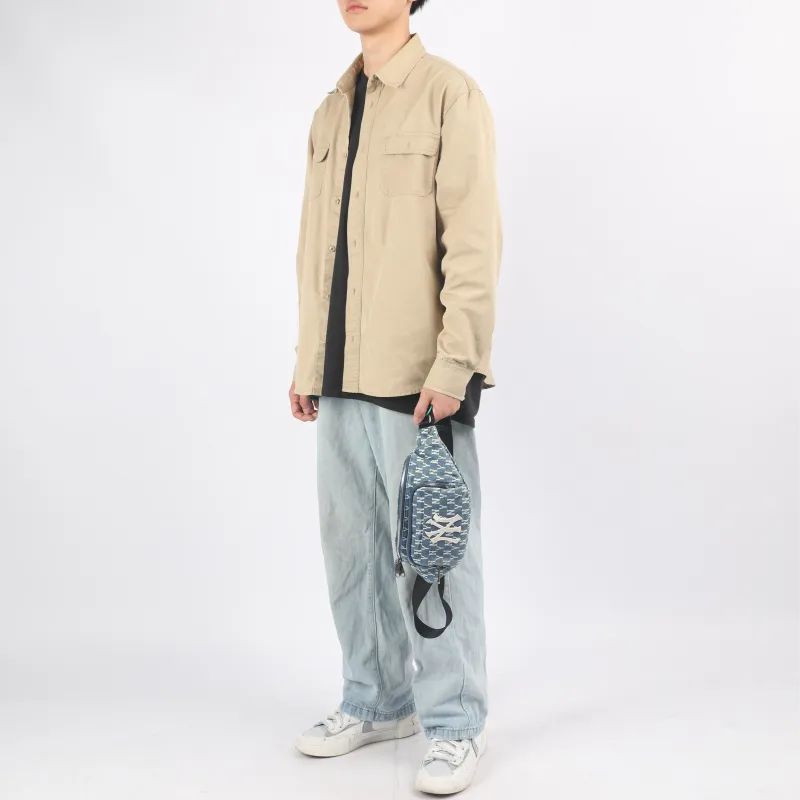 MLB Monogram Collection Cotton Crossbody Bag, Fanny Pack Regular Unisex Denim Blue-10