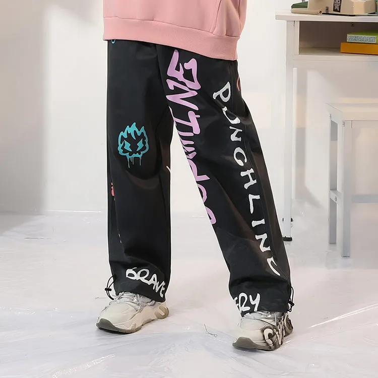 GENANX Casual Pants Unisex Black Gray Color-4