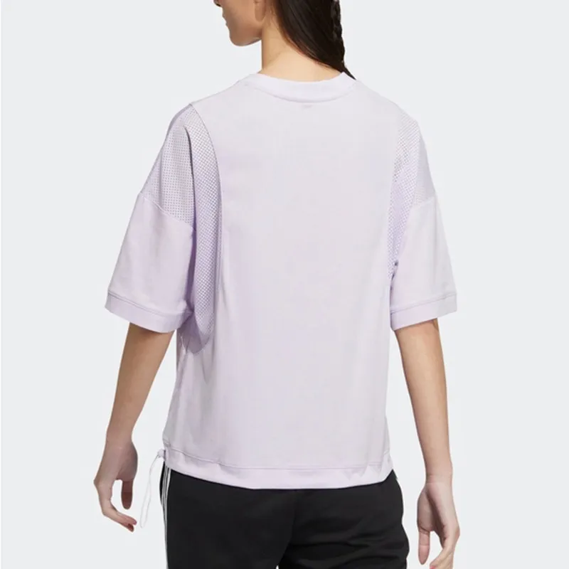 Adidas Neo Drop Shoulder Sleeve T Shirt Women's Light Purple-2