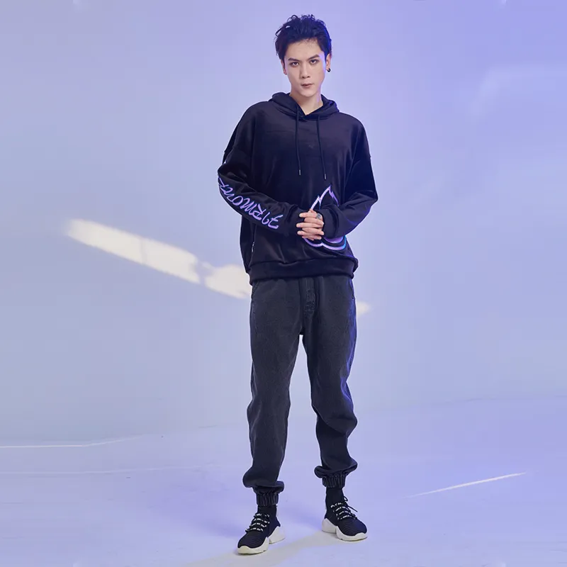 FireMonkey Hooded Loose Fit Regular Sweatshirt Unisex Black-2