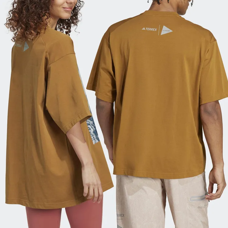 Adidas TERREX X And Wander T Shirts Unisex Yellow-4