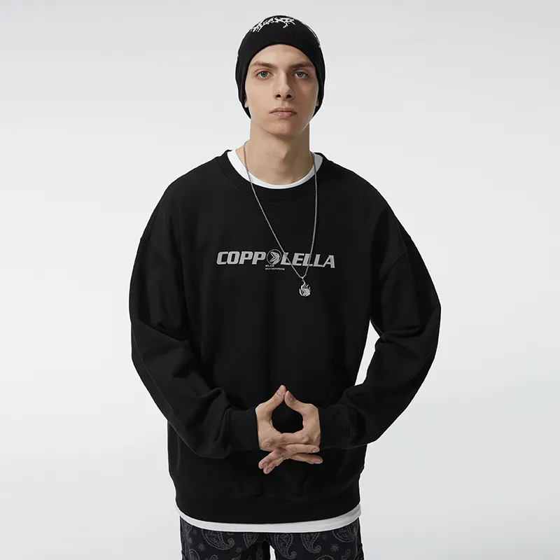 COPPOLELLA Pullover Loose Fit Regular Sweatshirt Unisex Black-3