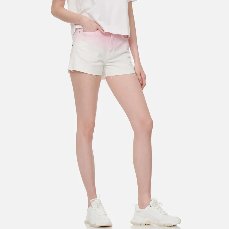 EVISU Denim Shorts Women's Light Pink-2