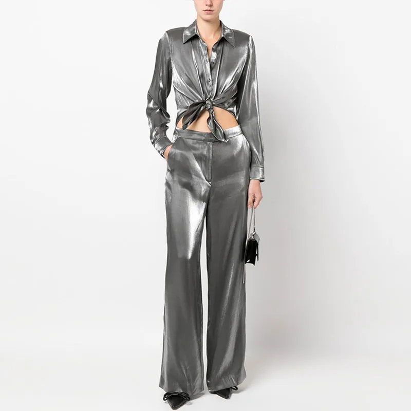 KARL LAGERFELD Iridescent Wide-leg Jumpsuit-1