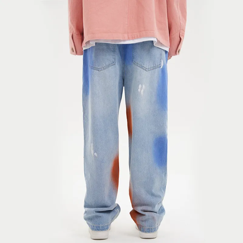 AMONSTER Straight Thin Jeans Unisex Blue-3