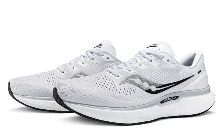 Saucony Triumph 18 Cushioning Anti Slip Wear Resistant Breathability Low Top Running Shoes Women's Light Green White-5