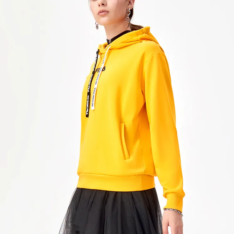 FILA FUSION Sweatshirts Women's Golden Orange Yellow-4