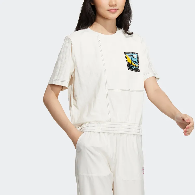 Adidas Neo T Shirts Women's Pink White-4