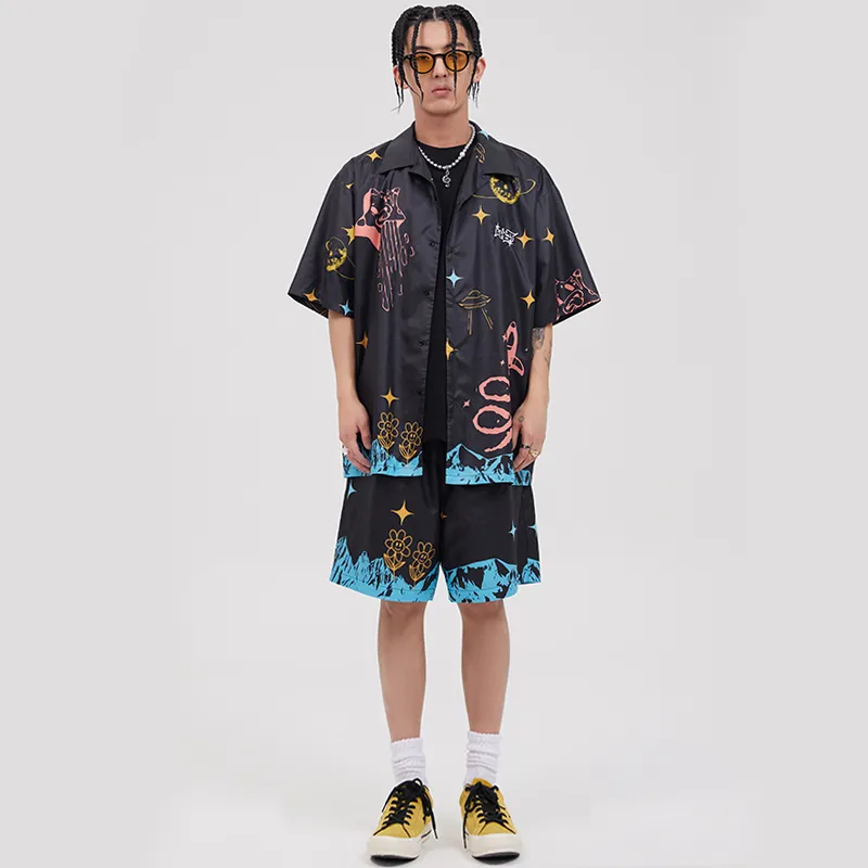 AMONSTER Loose Fit Shorts Unisex Black-2