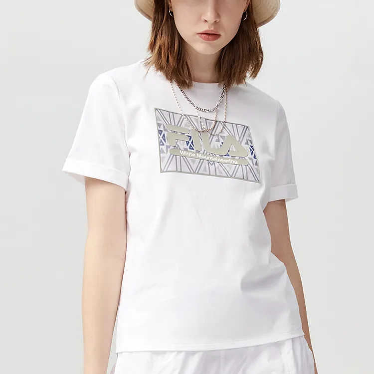 White Mountaineering X FILA FUSION FILA FUSION Hakusan L Collaboration Collection T Shirts Women's Standard White-2
