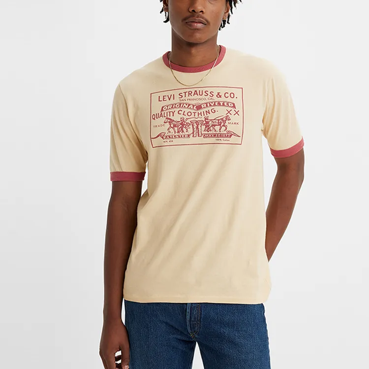 Levis T Shirts Men Light Yellow-2