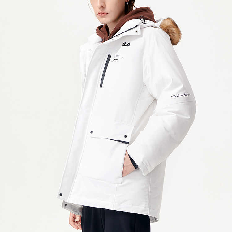 FILA FUSION Down Jackets Men Standard White - POIZON