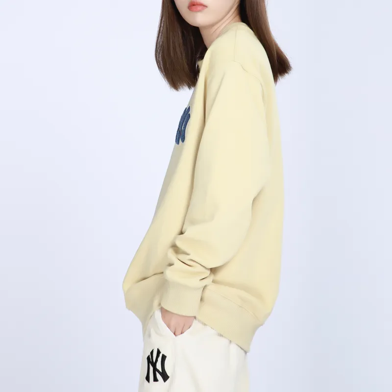 MLB New York Yankees Sweatshirts Unisex Beige Yellow-6