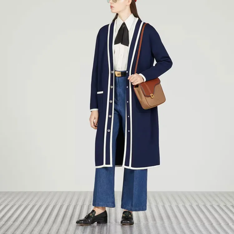 GUCCI Gg Logo Embroidered V-Neck Cardigan Dress-4