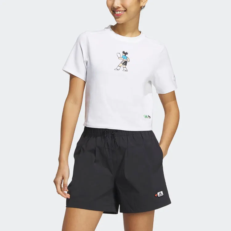 Adidas X SEEBIN Co branded SS23 Crop Tops Women's White-1