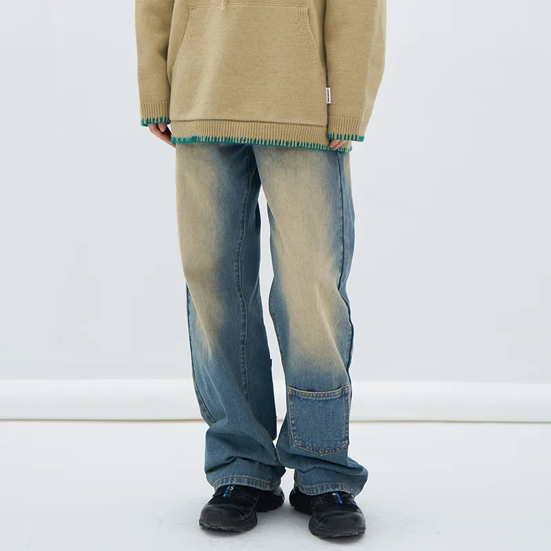 GMETRYART Straight Jeans Unisex Blue-2