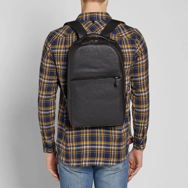COACH Metropolitan Pebbled Soft Leather Backpack Medium Size Men's Black-3
