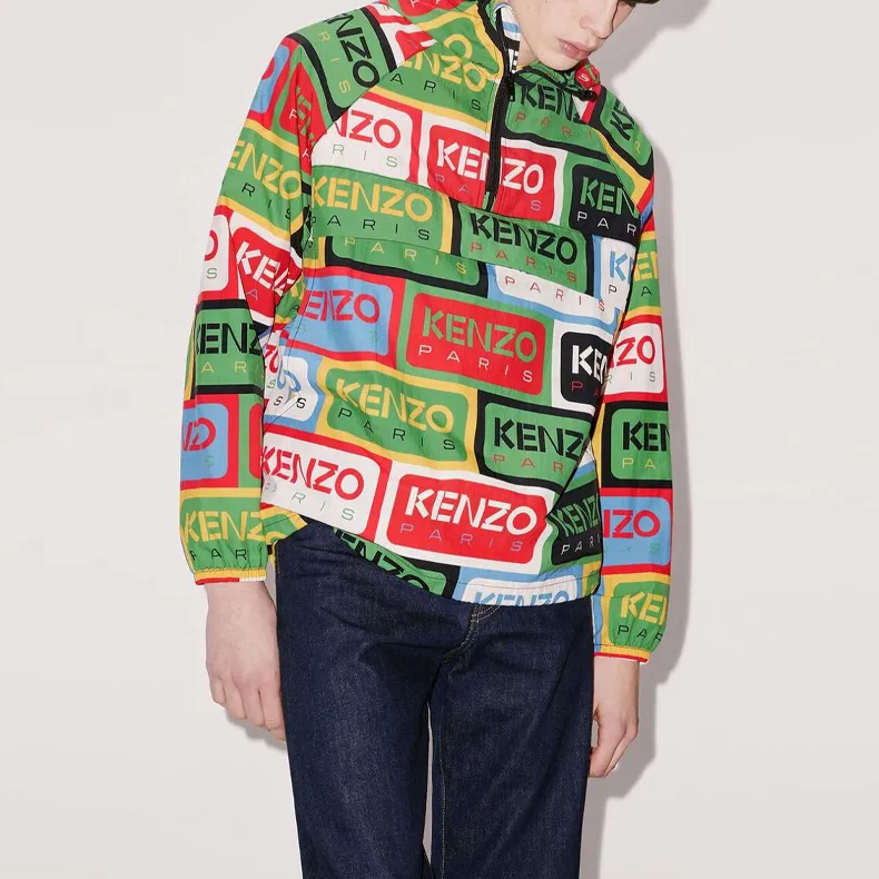 KENZO Labl print Half zip Windbreaker-4