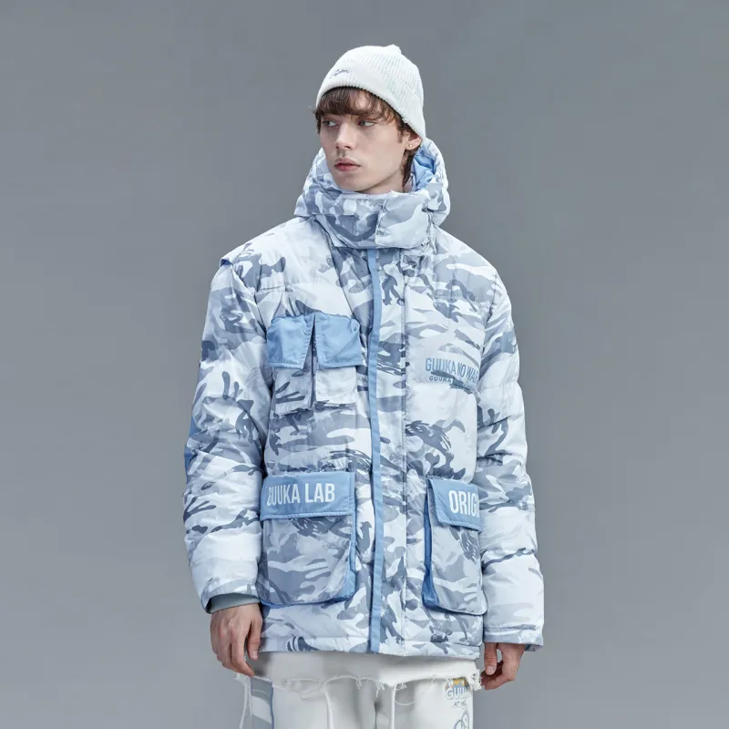 Guuka Down Jacket Coat Unisex Light Gray-5