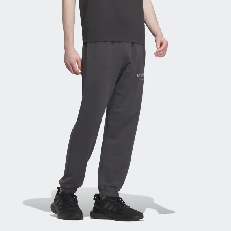 Adidas Knitted Sweatpants Men Solid Dark Gray-3