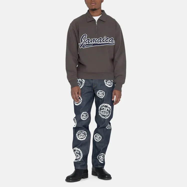 Stussy X Denim Tears Half Zip Fleece-2