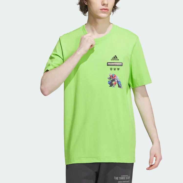 Adidas T Shirts Men Half Neon Green-1