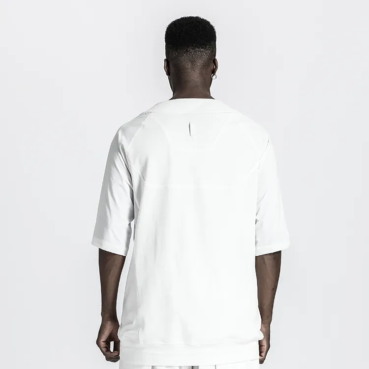 NORVINCY Comfortable And Breathable Sweat Wicking 100% Cotton Elbow Length Sleeved T Shirt Men's-6