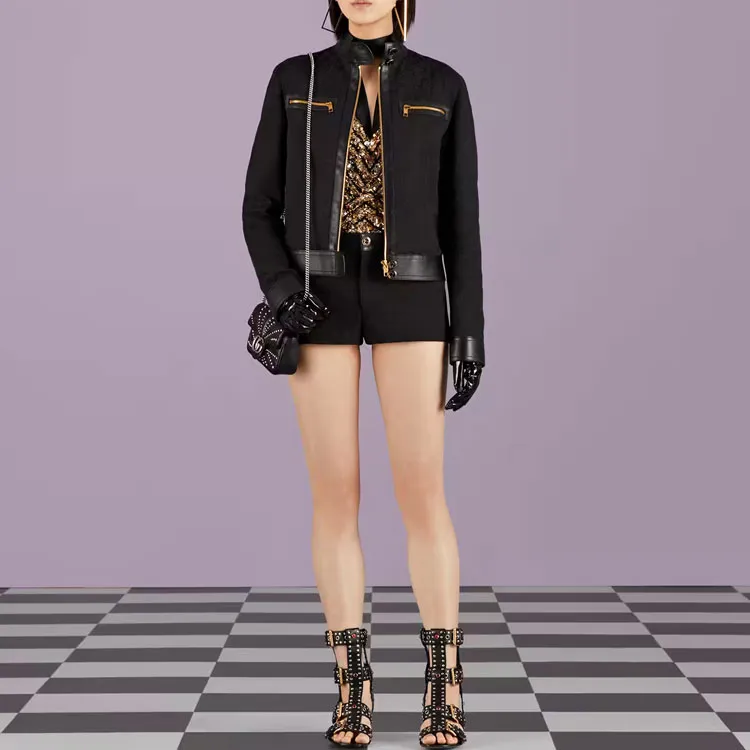 GUCCI Zip Detail Contrast Jacket-1