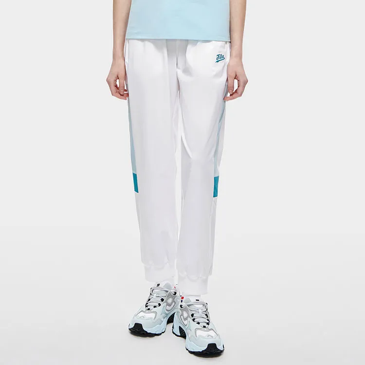 FILA FUSION BASEBALL Series Knitted Sweatpants Women's Standard White-1
