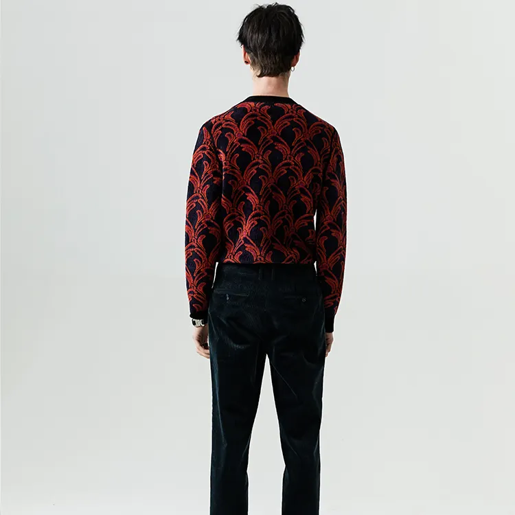 DAVID NAMAN Sweater Men's Orange Red-4