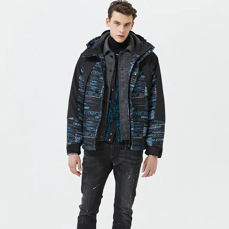 DAVID NAMAN Puffer Jacket Men's Blue-4