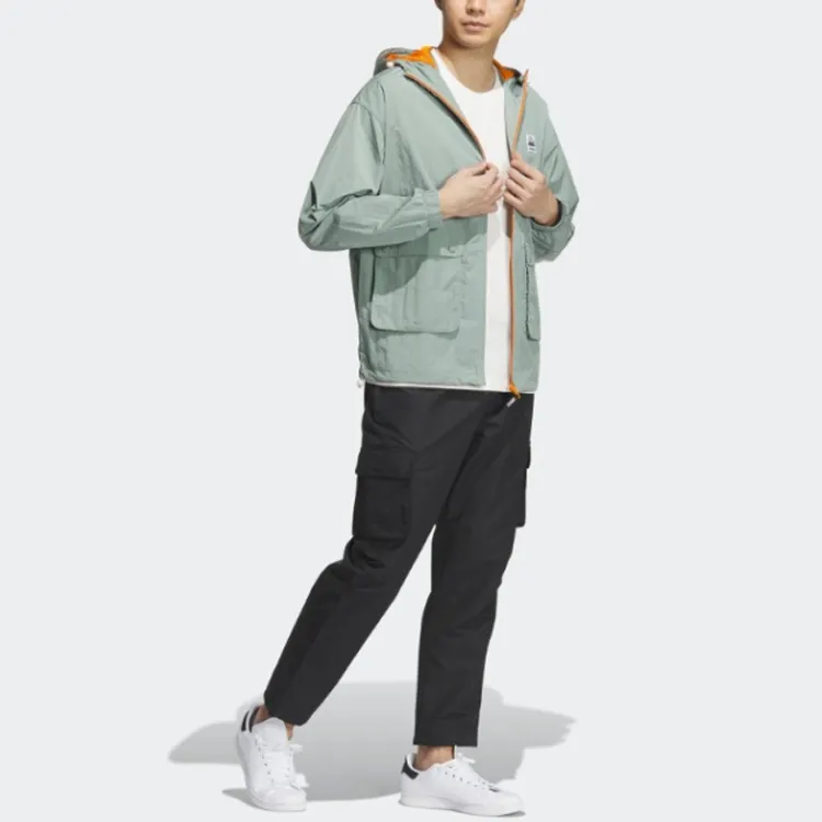 adidas originals Adventure Windbreaker Jacket 'Silver Green'-3