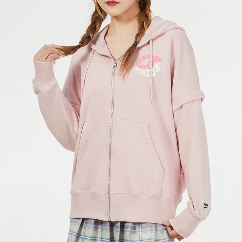 PUMA Jackets Women's Pink-3