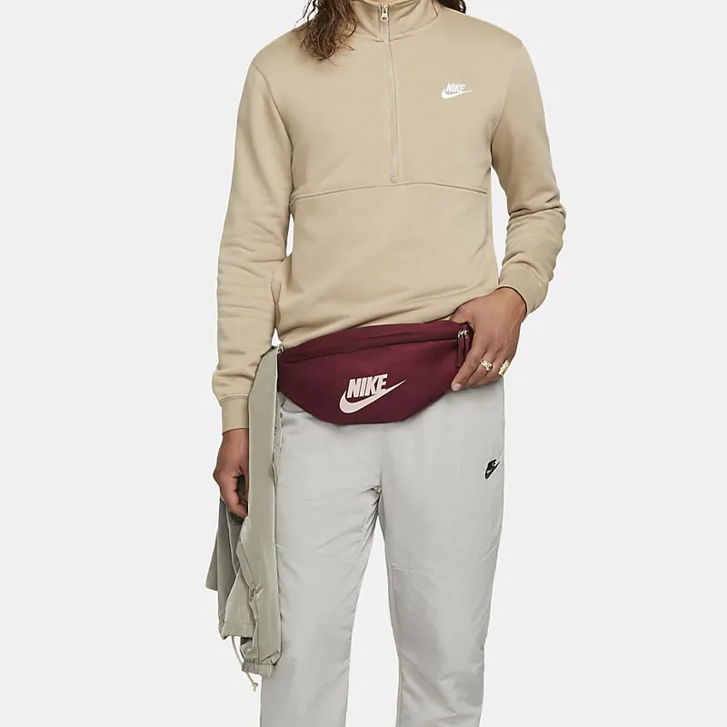 Nike Fabric Shoulder Bag Crossbody Bag Sling Bag Fanny Pack Regular Unisex Burgundy-5