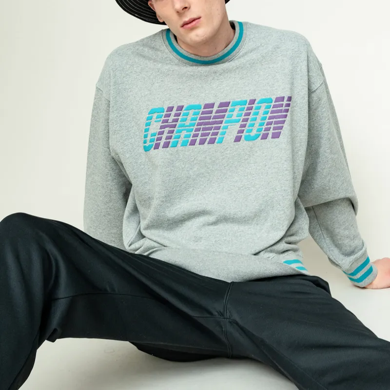 Champion Crew Neck Loose Fit Regular Sweatshirt Japan Version Unisex Light Gray-4