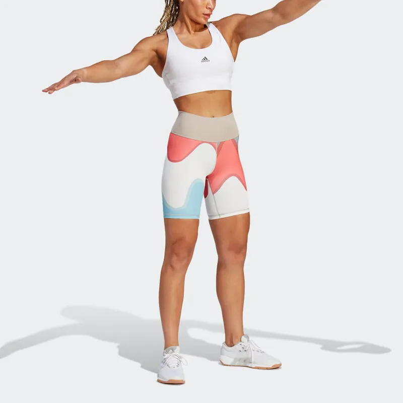 Adidas MARIMEKKO Collaboration Casual Shorts Women's Blue With White Lettering-1